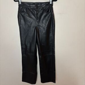 Blank NYC Pants Women's‎ 26 Black Faux Leather Baxter Straight Leg Revolve